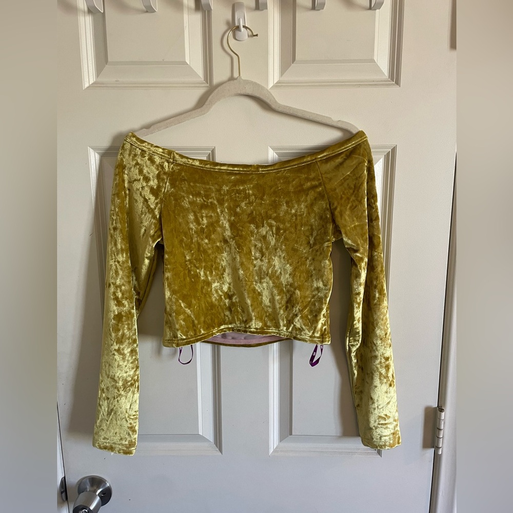 Yitty Plusshy Shaping Top | long sleeve crushed velvet | crop top